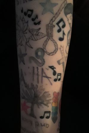Music notes; to fill in the gaps in my tattoos and in my soul.