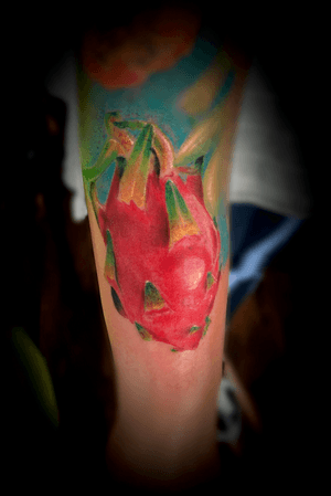 Dragonfruit tattoo add on to the vegan sleeve