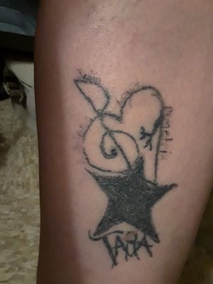 Has to be re hit..but it was my very first one that I done myself heart star clef note my sister name n her four kids