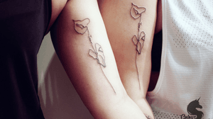 Matching sibling’s tattoos #art #mbyn #coloursplashtattoo #floral #feminine #girltattooer #canadatattoo #winnipegtattoo 