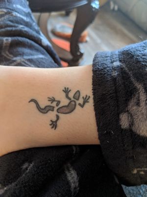Oscar, a tattoo of a lizard named Oscar 