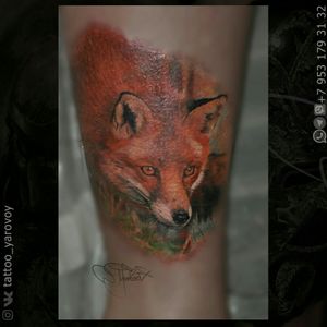 Realistic tattoo with fox. Лиса в реализме. #realistic #realism #fox #foxtattoo 