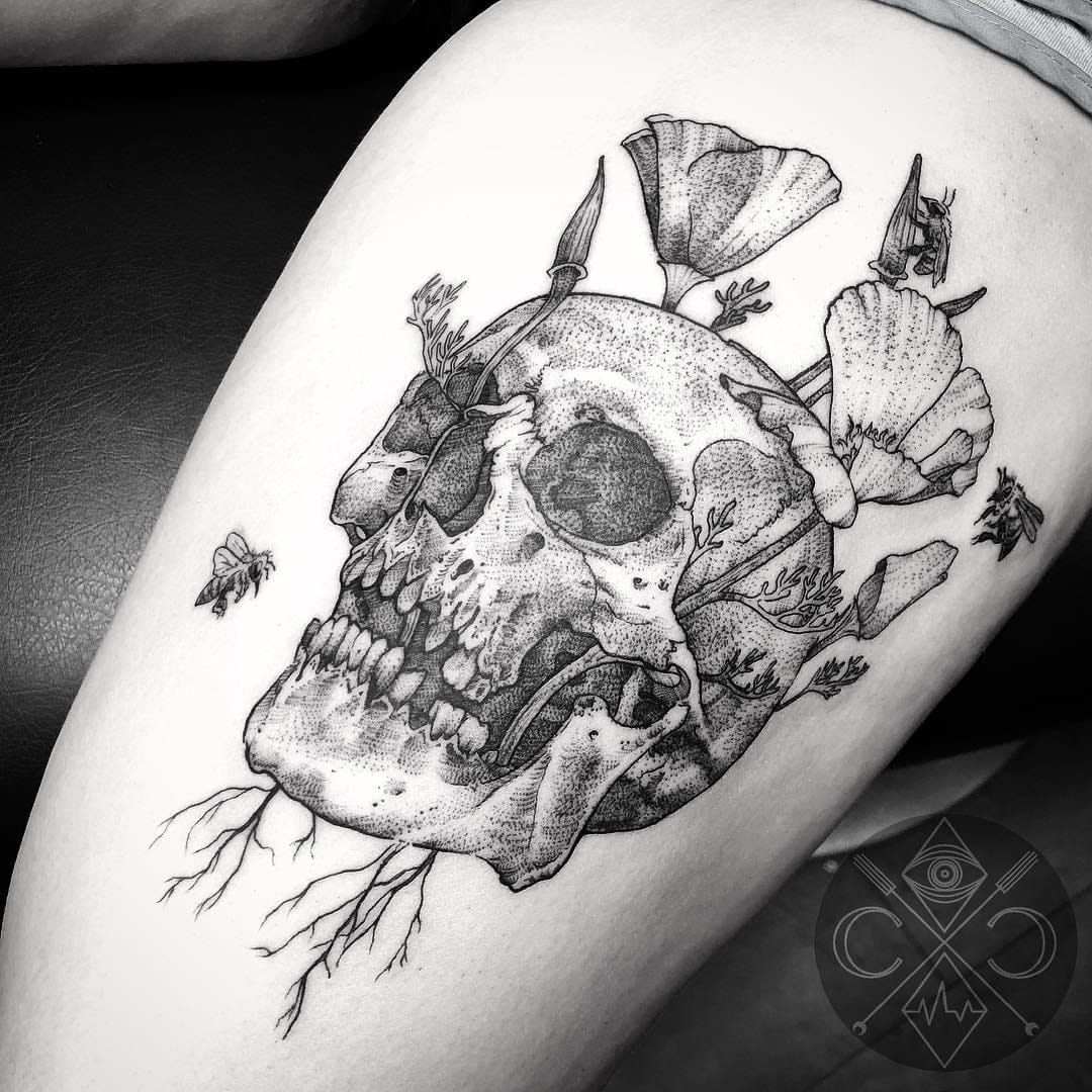 Death Tattoo on Calf  Best Tattoo Ideas Gallery