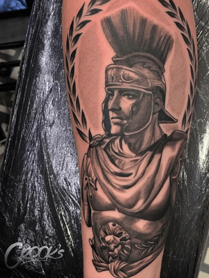 One session Roman Warrior by Cam at Crook’s Tattoo Studio Bristol, UK