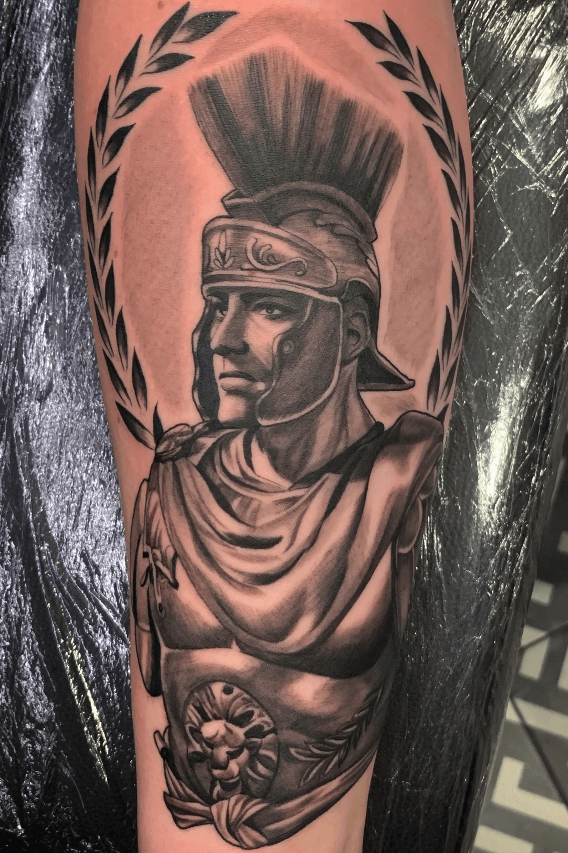 Roman soldier done by hope talbott at Filament Tattoo Co wabash IN  r tattoos