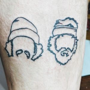 Cheech and Chong Tattoo on my right leg