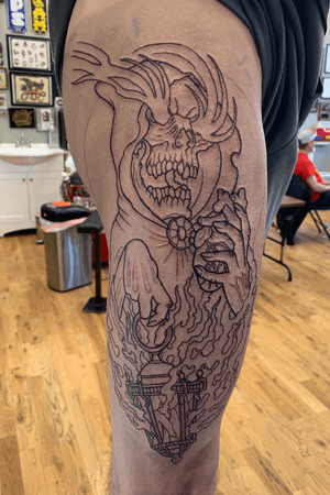Just lined this reaper tattoo! Thanks Justin!
