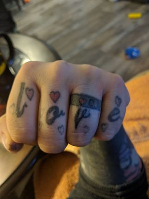 Love, done on my left hand with my right hand