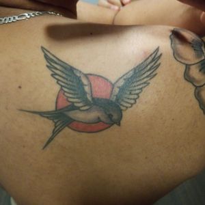 Traditional swallow bird tattoo 