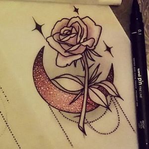 Moonshine and rose.By Sophie Adamson.#favorite #beautiful #amazingink #stunning #gorgeous #femaletattooartist #feminine #girlytattoo #girlswithtattoos #BeautifulInkWork #rose #rosetattoo #roses #roseart #rosecolor #rosedesign #moon #moontattoo #moonandstars #moonchild #blackstars #sparkly #sparkles #sparkle #dotwork #dots #dotworktattoo #lineart #fineline #blackink #blackandpink #pinksparkles #pink #glitter #pinkrosetattoo #pinkrose #pinkmoon #nightsky #nightlife #PlantTattoo #plants #roseandmoon #moonandrose #whitedots #blackdots #pinkdots #jewelry #blossom #blossomtattoo #cute #neotraditional #neotraditionaltattoo #neotrad #amazingartist #GorgeousTattoo #favoriteflower #floral #floraltattoo #femininetattoo #sobeautiful #loveit #flowersleeve #moonchild #pinkwork #finelined #finework #magical #magicalgirl #shine