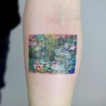 Tattoo by Daldam #Daldam #naturetattoo #nature #animal #plants #environment #monet #waterlilies #pond #flower #floral #lilypad #painting #painterly #expressionism