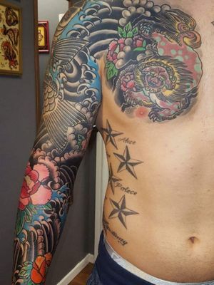 Japanese Traditional Arm Sleeve by Artist Randy Rivera (325)374-5407