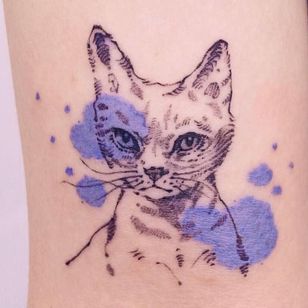 Tatuaje de Nanal #Nanaltattoo #naturtattoo #nature #animals #plants #environment #cat #kit #pet portrait #ilustrative @watercolor