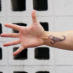 Scorpio tattoo#arm #hand #scorpiontattoo #scorpio #lines #black #fineline #vsyoba #zodiactattoo #zodiactattoo #zodiacsign 