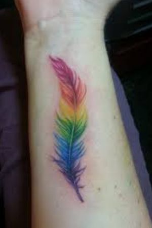 #rainbow #feather #rainbowtattoo #colourtattoo #pride #lgbti #sogay