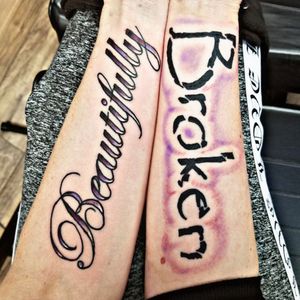 Same person, different fonts. Beautifully Broken Fusion Ink Workhorse needles