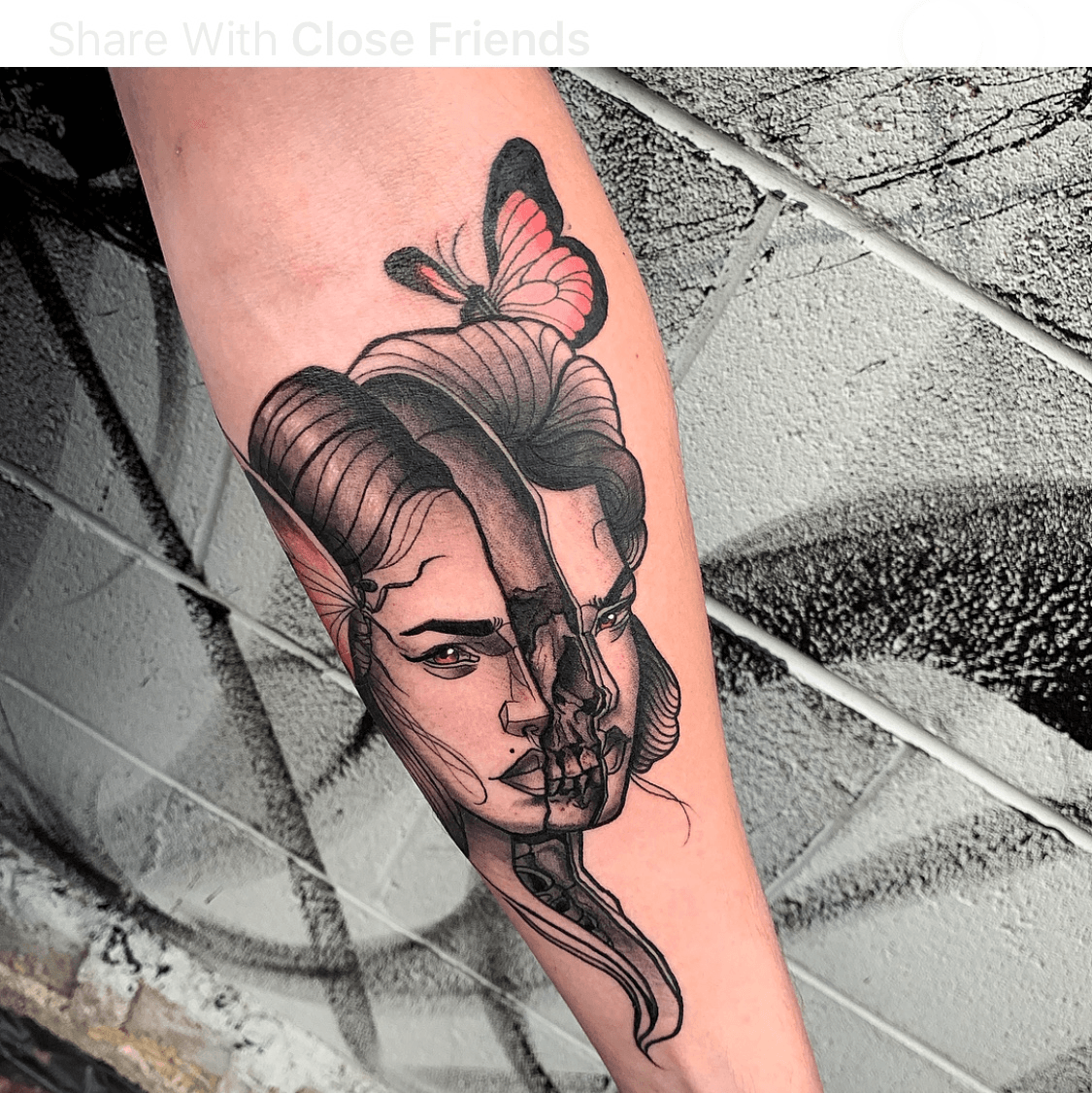 Tattoo uploaded by Lolita Borges Cunha  Surreal word tattoo and split face   Tattoodo