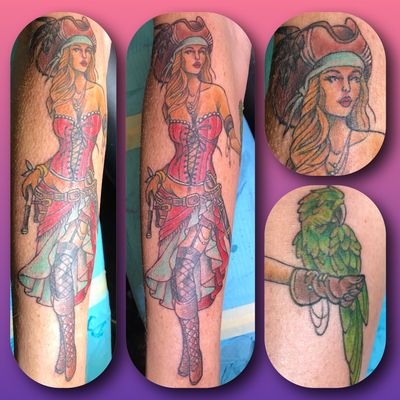#pirate #parrottattoo #pinup 