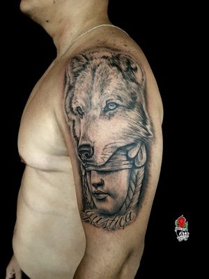 Justice tattoo wolf tattoo