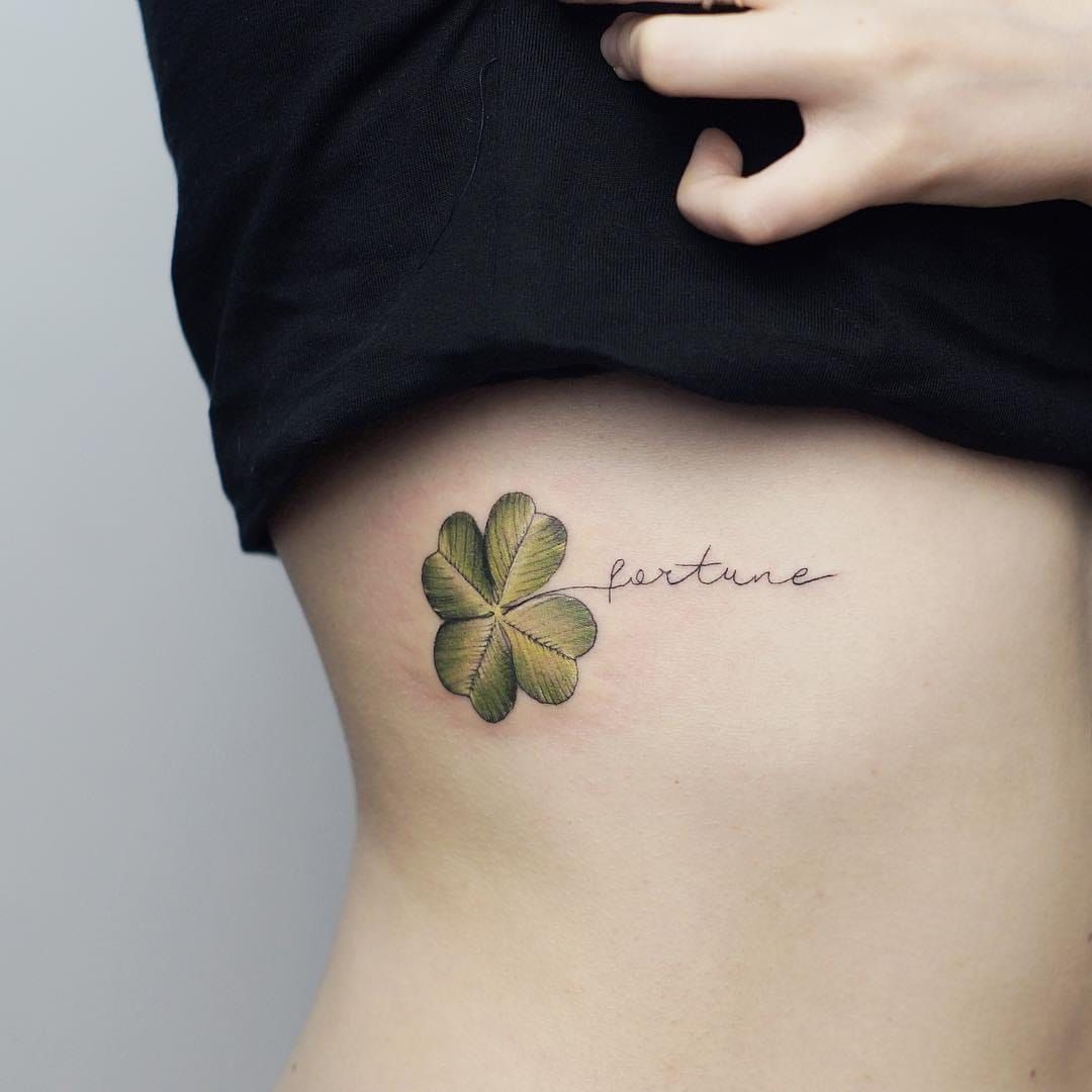 NeoTraditional Clover tattoo women at theYoucom