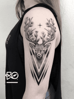 By RO. Robert Pavez • Deer Flowers 🖤 • Done in studio ZOI TATTOO • Stockholm 🇸🇪 2019 #engraving #dotwork #etching #dot #linework #geometric #ro #blackwork #blackworktattoo #blackandgrey #black #tattoo #fineline