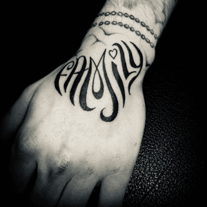 tattoo#hand#family#lettering#Black 