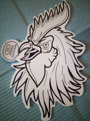 punky chicken in commission. reserved#Neotraditional #punky #oi! 