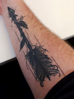 First tattoo. Forearm arrow. 
