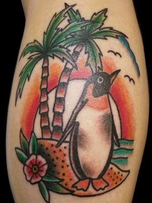 Traditional style Penguin in paradise 