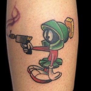 Marvin the Martian on back calf
