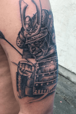 Black and grey Samurai piece done in one session. 