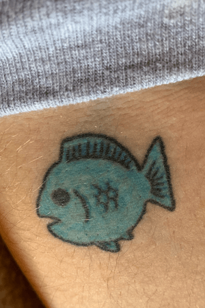A blue fish on my lower right arm  #fish #blue #Pisces 