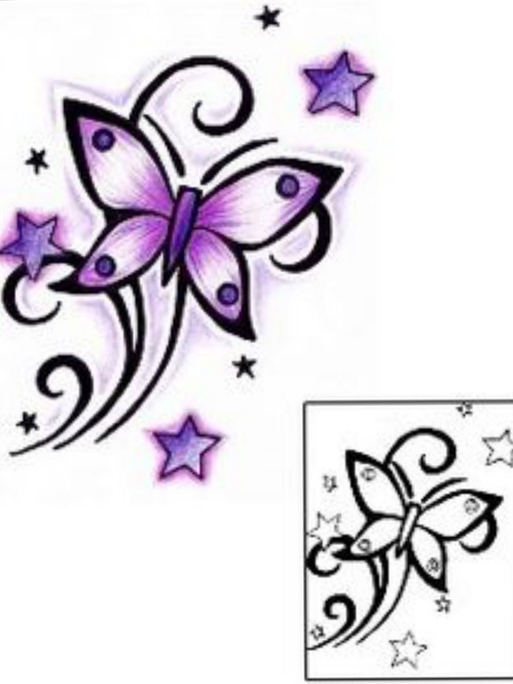 Tattoo uploaded by Mickey01 12Mouse • Butterfly (purple and blank) •  Tattoodo
