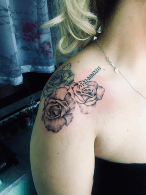 tattoo#rose#arm#blackandgrey 