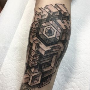 Geometric Dotwork stuff on Esteban Vargas @lucidtattooco -  #dotwork #blackwork #blackworkers #fusionink #california #losangeles #ventura 