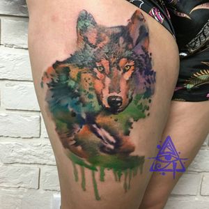 Watercolor wolf#alexkonti #tattoosketch #watercolor #watercolortattoo #gdansk #gdynia #gdańsk #sopot #trojmiasto #tatuaz #wolf 