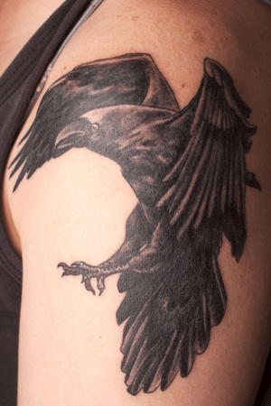 I'm going to add this raven behind my skull tattoo