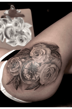 Inked women roses tattoo