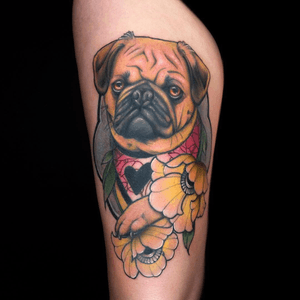 • and my first pug is finished 🖤 thank you! • #mops #pug #dog #puglove #color #tat #tattoo #ink #neotrad #girlswithtattoos #balmtattoo #inked #sketch #drawing #illustration #neotraditional #ladytattooers #ntgallery #germantattooers #neotradeu #tattoos #riagoldtattoo @ladytattooers @balmtattoogermany @germantattooers @d_world_of_ink @neotraditionaltattooers @tattoosnob @neotraditional_world @nxt.lvl.tattoo @neotraditionaleurope @skinart_mag @feelfarbig @finest_tattoo_collection @tradtattoos @neotraditionalgermany