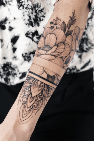 Tattoo uploaded by 22 studio • #band #armband #ornamental #flowers ...