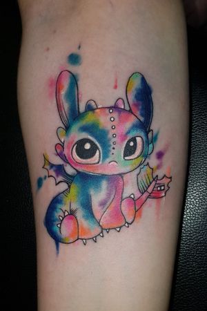 Cutie toothless for her first tattoo 
