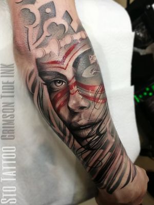 Beautiful piece from Native American sleeve🔥 To book your tattoo with us, send your enquiry via our web: www.tattooinlondon.com Or call 02086821185 Open Thursday to Monday South West London, Tooting #uktattoo #crimsontideink #ctilondon #tattoorealistic #nativeamericangirl #londontattoos #londontattooartist #tootingtattoo #killerink #nativeamericantattoo #dailytattoos #london #inked #blackandgreytattoo #beautifultattoo #blackandgreyrealism #sleevetattoo #тату #татуировка #русскийлондон #tattoogram