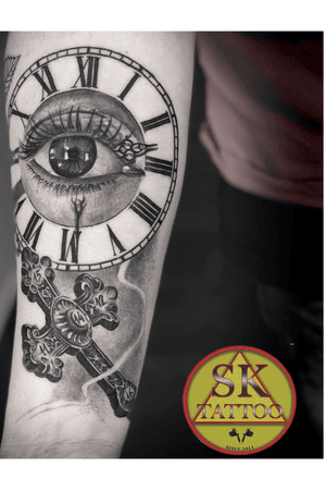 Clock watch tattoo