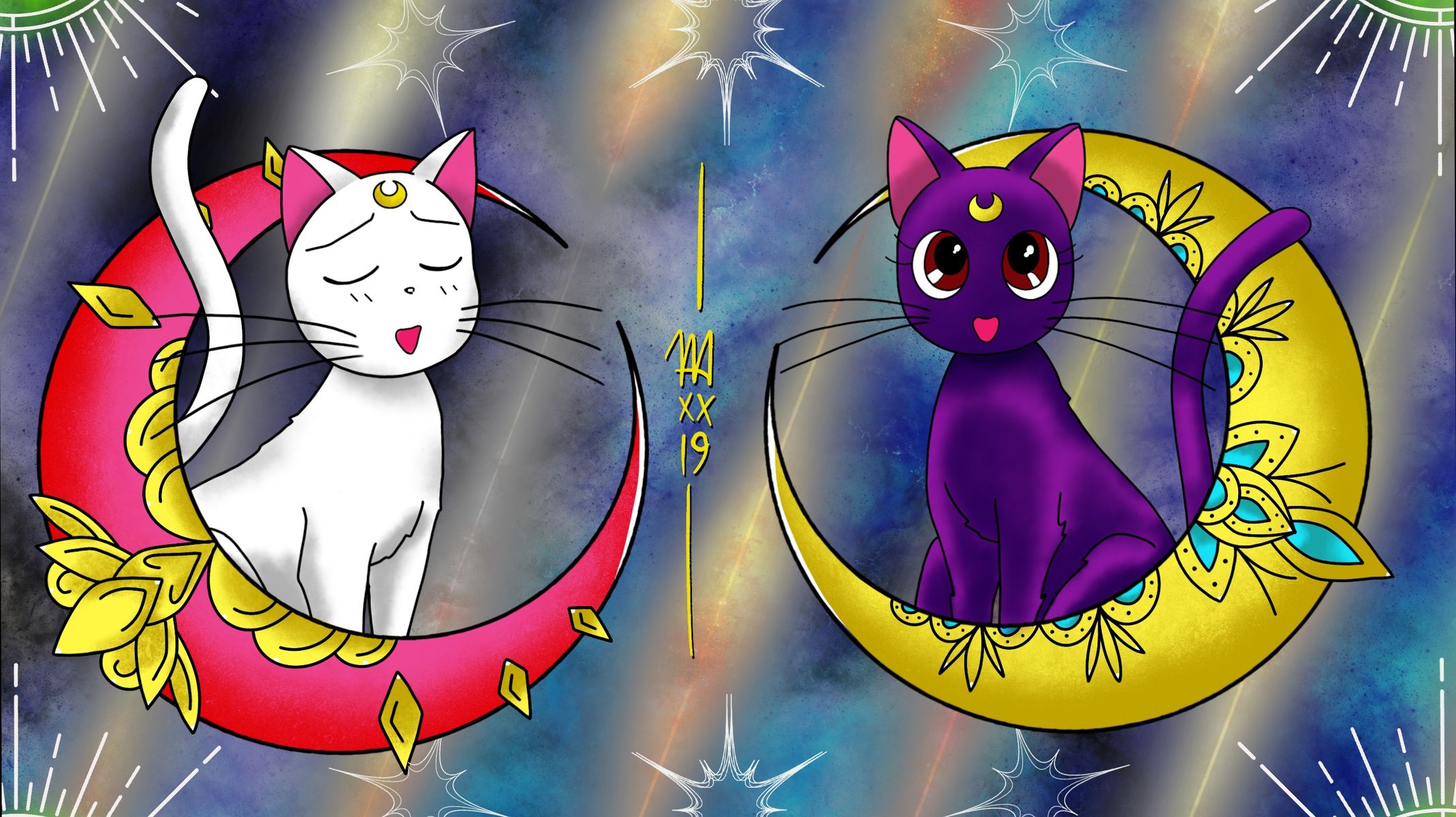 Tattoo uploaded by Mikale • Sailor Moon “Artemis & Luna” design’s