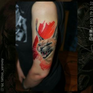 Realistic tattoo with lynx. Рысь в реализме. #lynx #lynxtattoo #realistic #realism #animal 