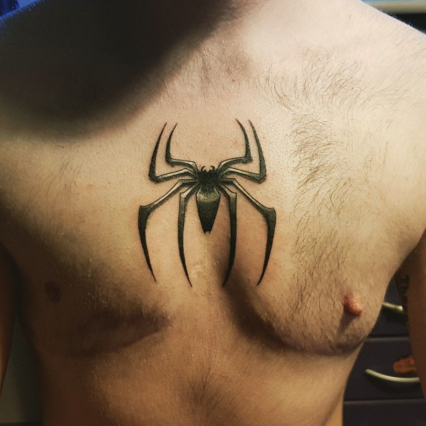 Tattoo uploaded by Benjamin Peschier  SpiderMan logo  Done by  sadkaya   Gs And Gents Tattoo Parlour The Hague  Tattoodo