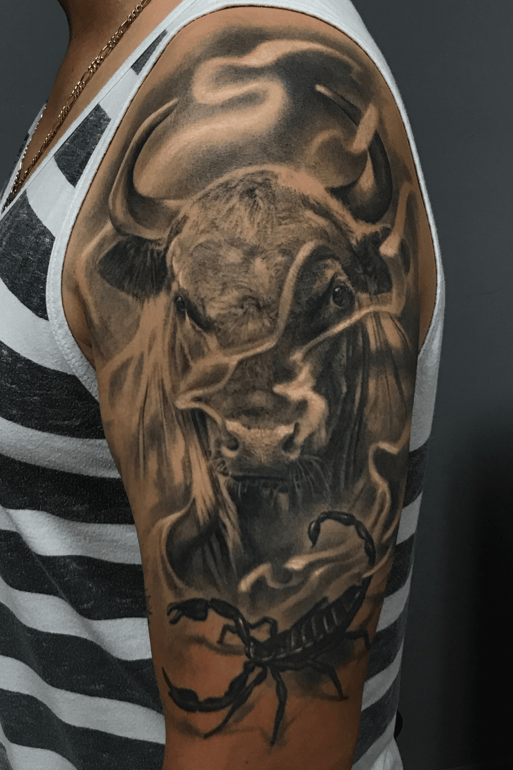 Tattoo tagged with black and grey elephant good luck big animal half  sleeve sergiofernandez facebook twitter other upper arm  inkedappcom
