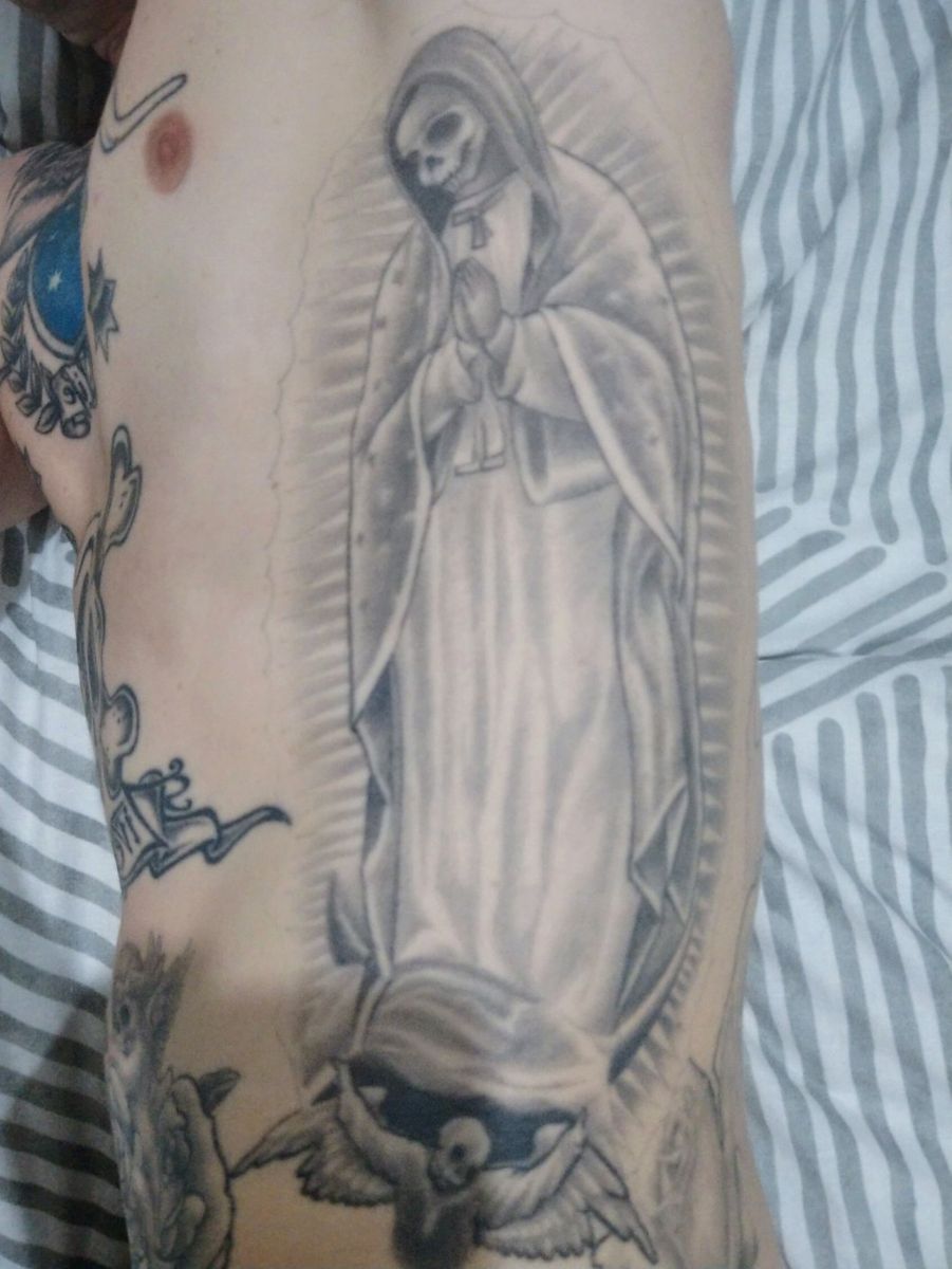 Tattoo uploaded by Matt Gibbo • Our Lady of Guadalupe skull, done by ...
