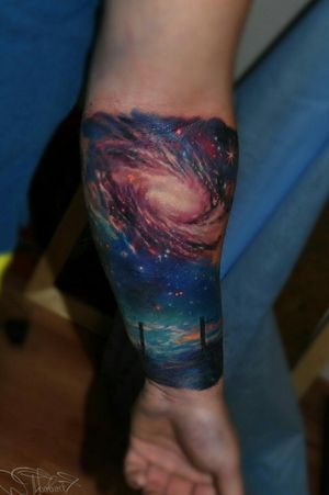 Realistic tattoo with Universe. #space #spacetattoo #universe #universetattoo #cosmictattoo 