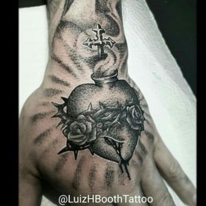 Blackwork Jesus With Louis Vuitton Tattoo Idea - BlackInk AI